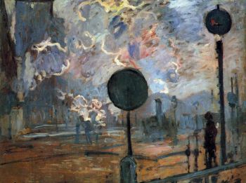 Outside the station Saint Lazare The signal by Monet