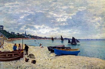 The Beach at Sainte Adresse 2 by Monet