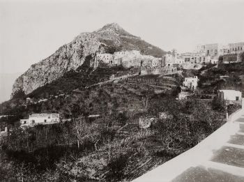 Capri, panorama della città, foto d'epoca