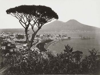 Napoli, panorama dal Vomero, foto storica.
