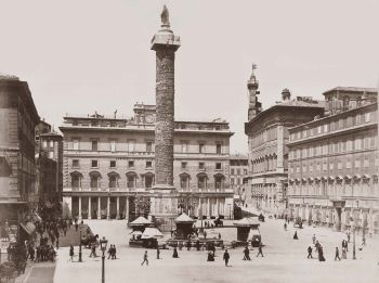Piazza Colonna a Roma, foto storica
