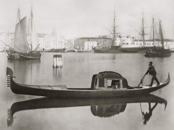 Gondola a Venezia, foto storica.