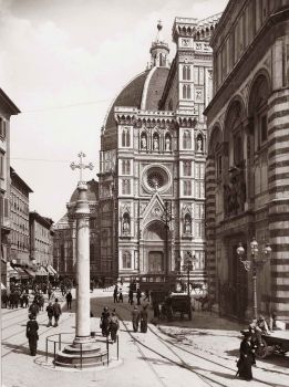 Firenze, piazza del duomo a fine ottocento