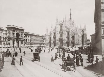 Piazza del Duomo, MIlano, foto d'epoca
