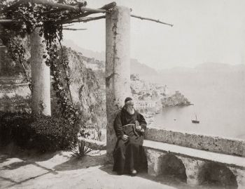 Panorama di Amalfi visto dal convento dei Cappuccini. Foto d'epoca