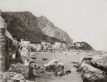 Capri. Marina grande, foto storica di fine ottocento