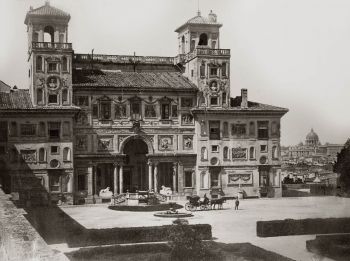 Roma. Foto storica di Villa Medici nel 1860