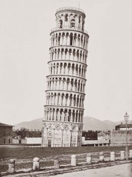 Torre di Pisa, foto storica di fine ottocento
