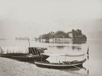 Foto antica dell'isola bella sul lago maggiore
