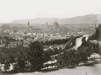 Foto storica di Firenze presa da viale dei Colli