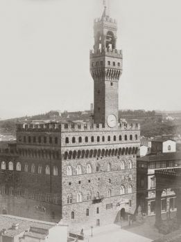 Foto d'epoca di Palazzo Vecchio a Firenze