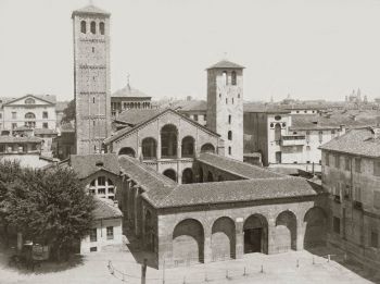 Foto storica della Basilica di Sant'Ambrogio, Milano