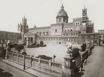 Foto d'epoca della cattedrale di Palermo