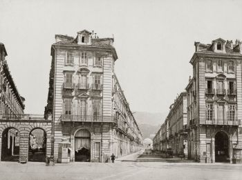 Vecchia Torino. Foto storica di Via Po