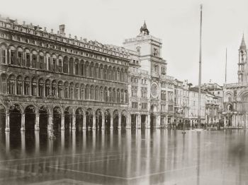 Acqua alta a Venezia nell'ottocento.