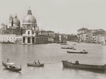 Canal Grande e chiesa della Salute, foto storica, Venezia