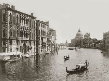 Canal Grande di Venezia nell'ottocento. Foto d'epoca