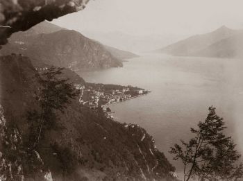 Lago di Como con Menaggio Foto storica