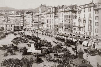 Genova, piazza Caricamento, foto d'epoca