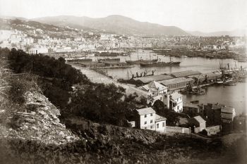 Genova, foto d'epoca dalla Collina di San Benigno