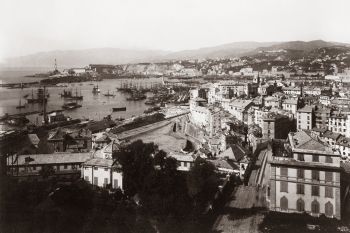 Genova vista da Carignano, foto d'epoca.